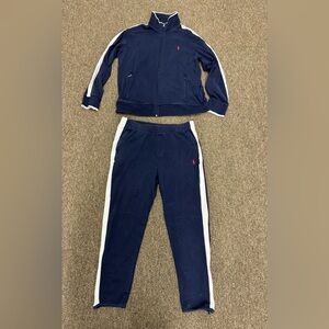 Polo by Ralph Lauren men’s size Large Navy Joggers with White Accents tracksuit